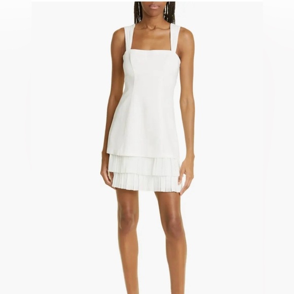 Cinq A Sept Adrienne Ruched-Bodice Crepe Mini Dress 12 - Picture 2 of 10